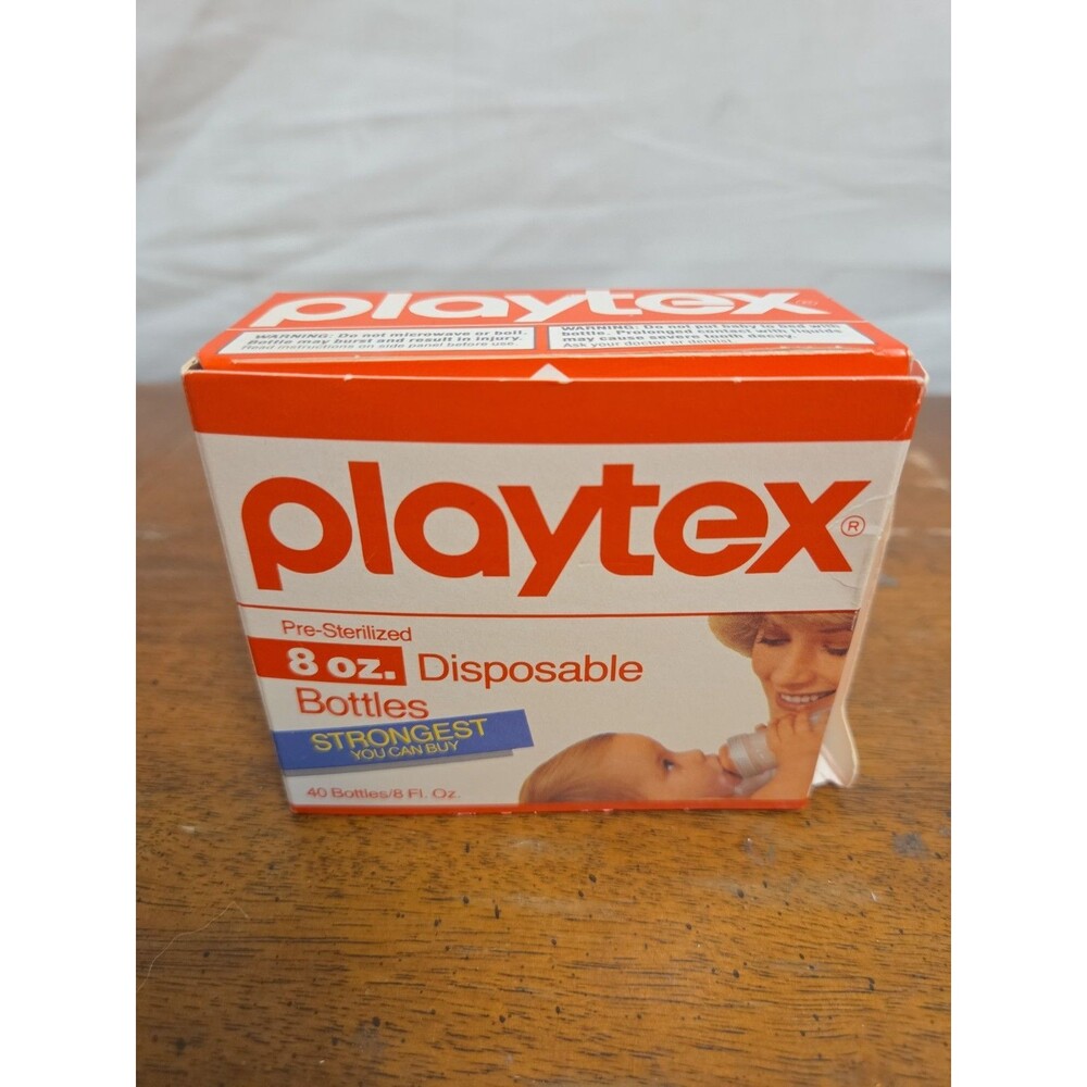 Playtex Disposable Baby Bottle Liners 8oz 40 Bottles 1983 Vintage Open